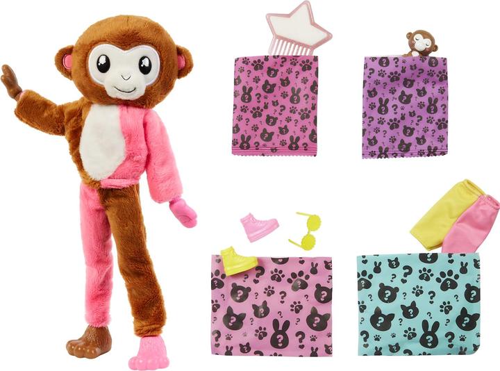 Actual product image Barbie Cutie Reveal in monkey costume with colour change