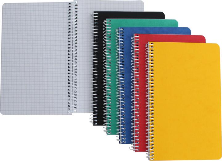 Actual product image Naturaline Spiral notebook with cover made of pressboard (111 x 176 mm, Checked, Hardcover)
