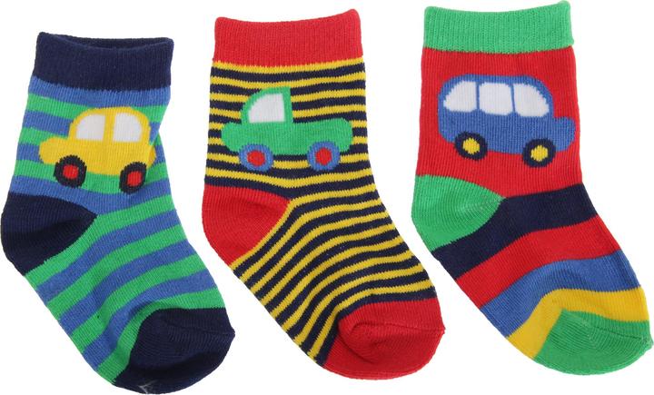 Produktbild Universal Textiles Baby Jungen Socken mit Fahrzeug Motiv (3er Packung) (3er Pack, 15 - 18)