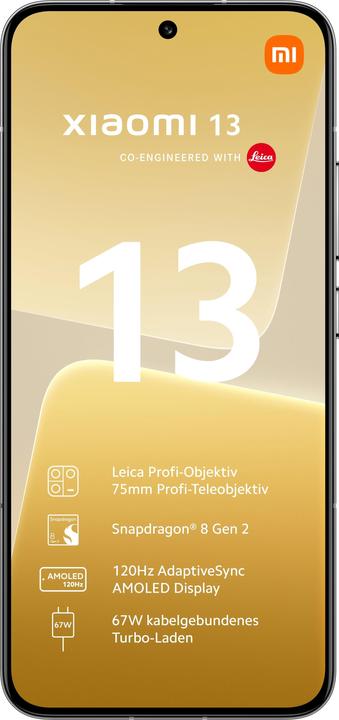 Image du produit Xiaomi 13 (256 Go, Blanc, 6.36", Double SIM, 50 Mpx, 5G)