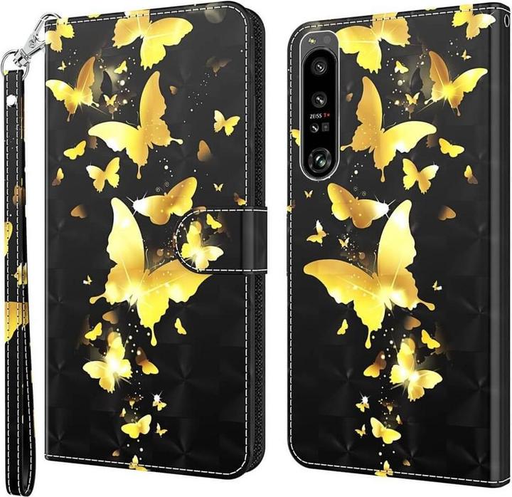Immagine prodotto Cover-Discount Sony Xperia 1 IV - Custodia in pelle Farfalle oro (Sony Xperia 1 IV)
