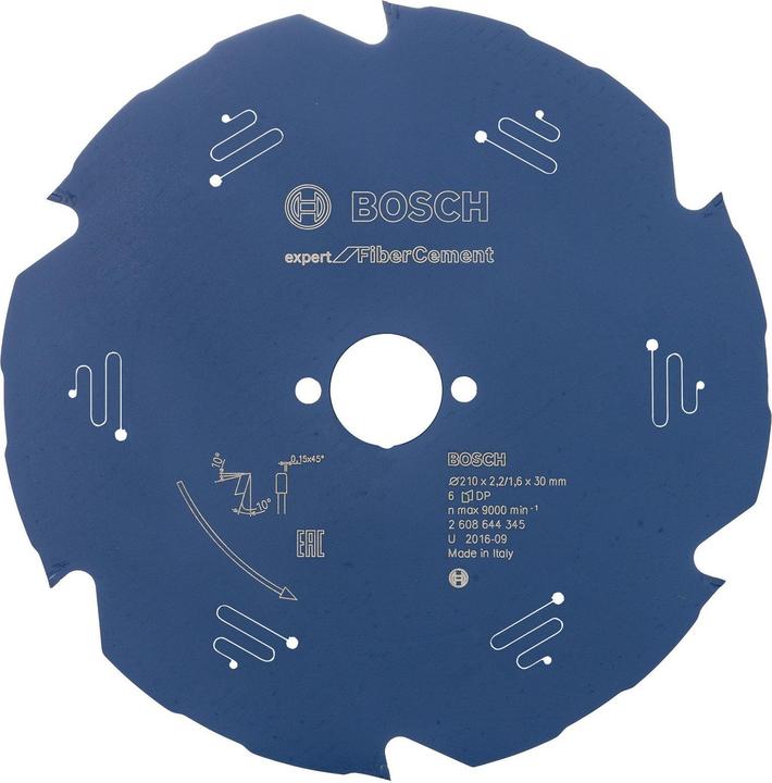 Bosch Professional Zubehör Kreissägeblatt Expert for Fibre Cement, 210 x 30 x 2,2 mm, 6