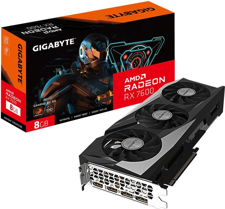 Gigabyte VGA PCIE16 RX7600 8GB GDDR6/GV-R76GAMING OC-8GD (8 GB)