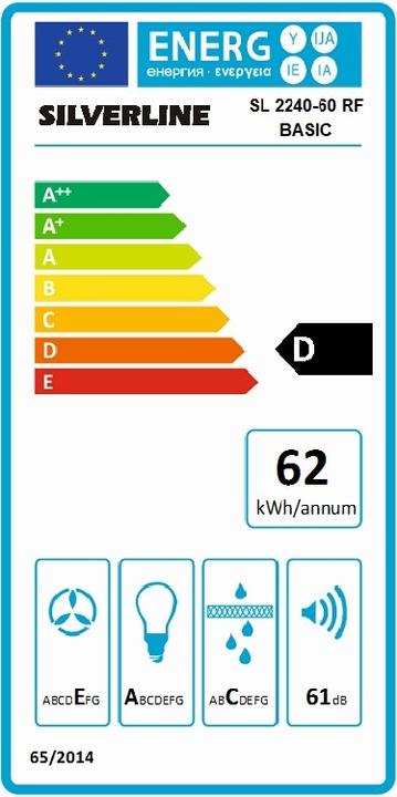 Energy Label Silverline SL 2240-60RF (Wall hood)