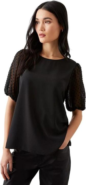 Immagine prodotto Dorothy Perkins Camicetta con maniche a contrasto in chiffon a pois Dobby (44 D)
