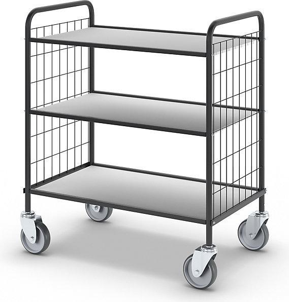 Ebinger Büro-Etagenwagen, LxBxH 830x510x935 mm, 3 Etagen (150 kg)