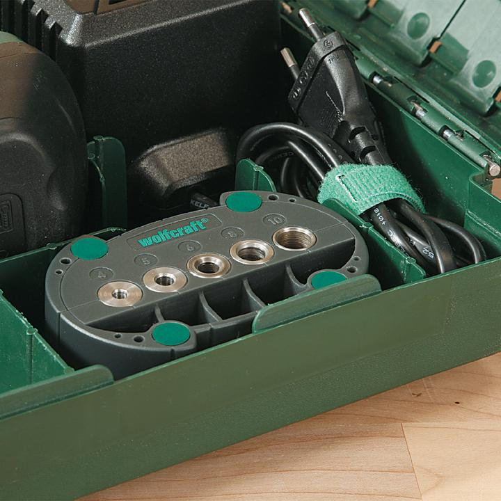 Produktbild wolfcraft Mobile Bohrhilfe accumobil
