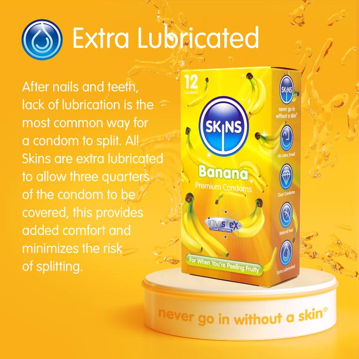 Actual product image Skins Bangin' Banana" 12 condoms with fine banana aroma - without latex smell (12 pcs.)