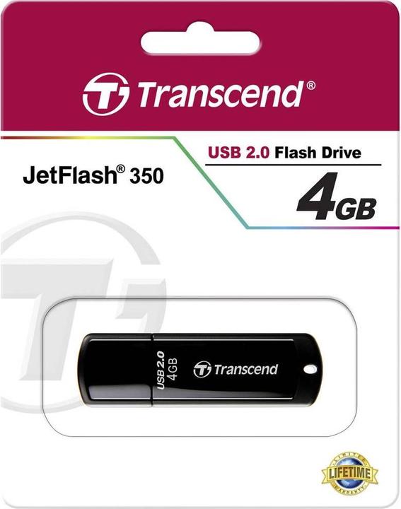 Actual product image Transcend JetFlash 350 (4 GB, USB-A, USB 2.0)
