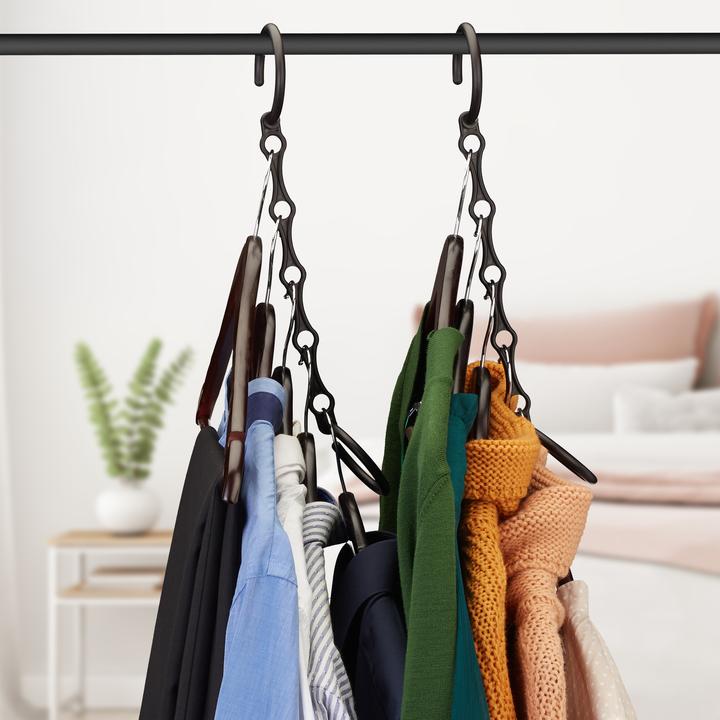 Image du produit Relaxdays Lot de 10 cintres magiques, noir (10 x)