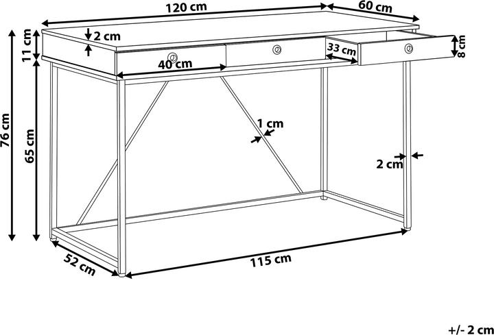 Produktbild Beliani Hinton (60 x 120 x 76 cm)