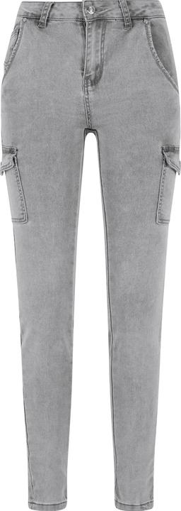Produktbild Cloud 5ive Cloud5ive Damen High Waist Cargo Jeans Hose mit washed look (L)