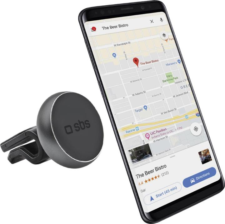 Image du produit SBS Support magnétique Mid Round pour la voiture, avec clip