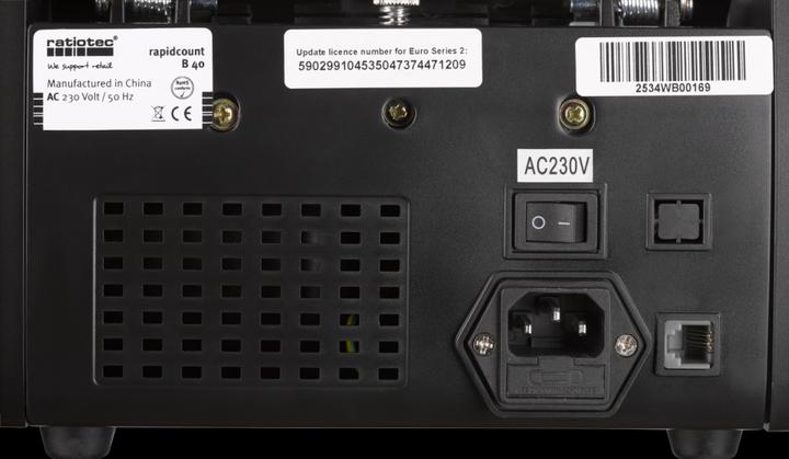 Actual product image ratiotec B40 - 260 mm - 289 mm - 174 mm - 5.1 kg - AC - LCD (Bill validator)