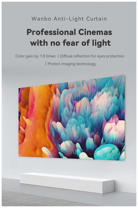 Actual product image Xiaomi Wanbo WBAA02 Anti-Light Porjector Curtain Pro, Portable, 100"", White EU