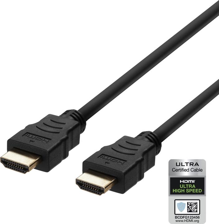 Actual product image Deltaco HU-05-R HDMI cable HDMI Type A (Standard) Black (0.50 m, HDMI)