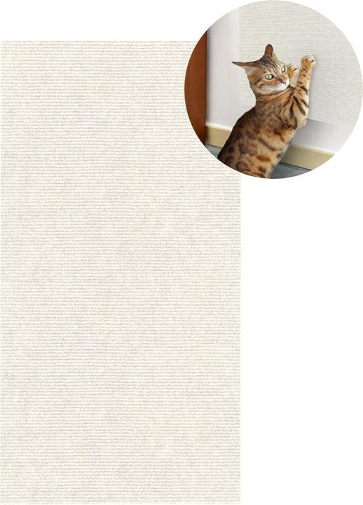 Produktbild Hermex Kratzmatte für Katzen Klettermatte Kratzschutz Kratzbrett Kratzwand (0.40 cm, Weiss)