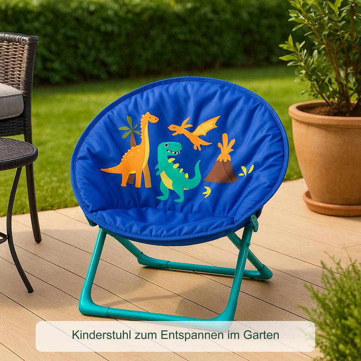 Actual product image Relaxdays Foldable Kids Moon Chair, Camping Seat (Child armchair)