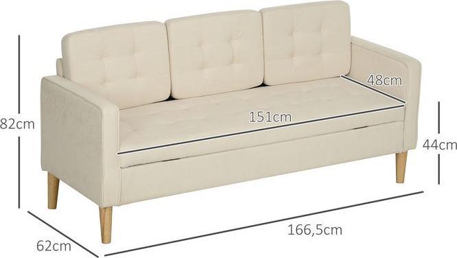 Immagine prodotto Swisshandel24 3 Sitzer Sofa, Couch mit Stauraum, Holzbeine, Samtoptik für Wohnzimmer (3 posti)
