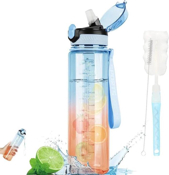 ASMI Trinkflasche mit Zeitmarkierung (1 l)