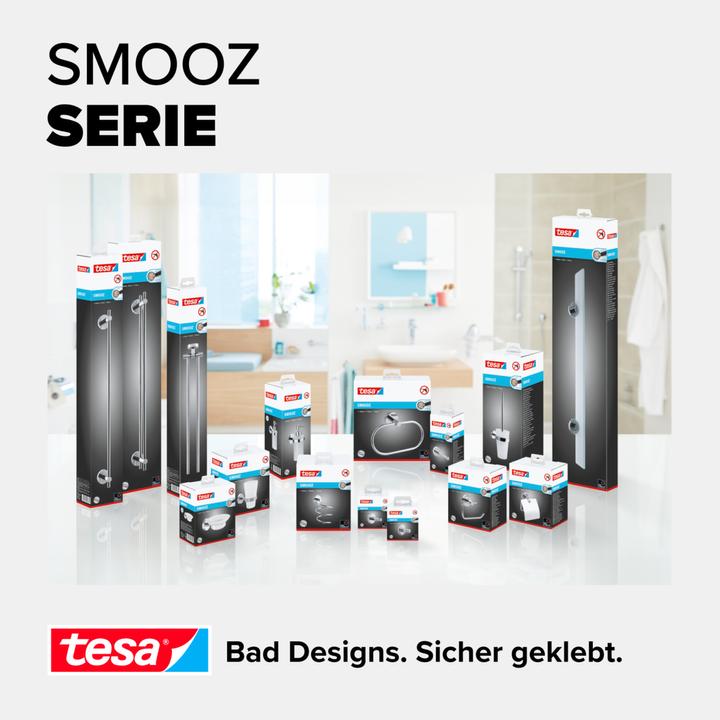 Image du produit tesa Tablette en verre SMOOZ avec solution adhésive sans perçage (5 x 18 x 70.5 cm)