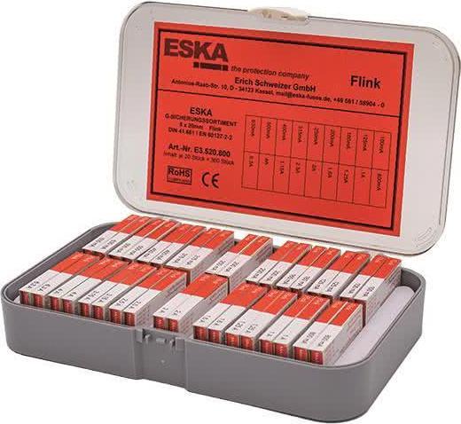 Actual product image ESKA 5x20mm F assortment 250V E3520.800 360xfuse 100mA-6,3A fast acting (Micro fuse, 0.10 A)