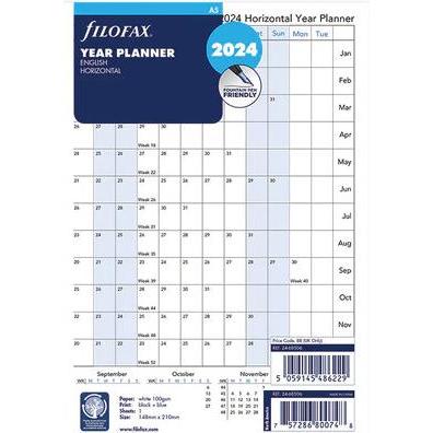 Filofax Jahresplaner A4 - Nicht Datiert, 5 Blatt Für Organizer