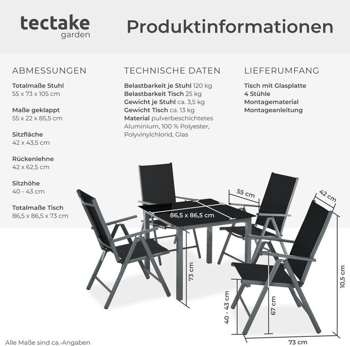 Produktbild tectake Sitzgruppe (86.50 cm)