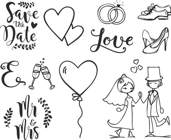 Produktbild Heyda Stempel-Set Hochzeit