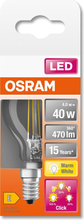 Actual product image Osram Led Three Step Dim Classic P (E14, 4 W, 470 lm, 1 x, E)