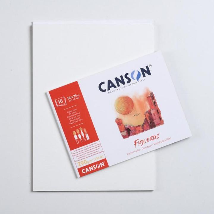 Actual product image Canson Drawing paper pad "Figueras", 400 x 500 mm, 290 gsm 10 sheets, linen texture, on the short side (Plain)