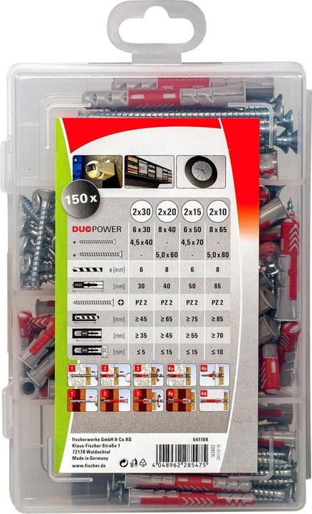 Produktbild Fischer Meister-Box DUOPOWER mit Schrauben 50x6/.5x40 30x8/5x60 (160 Stk.)