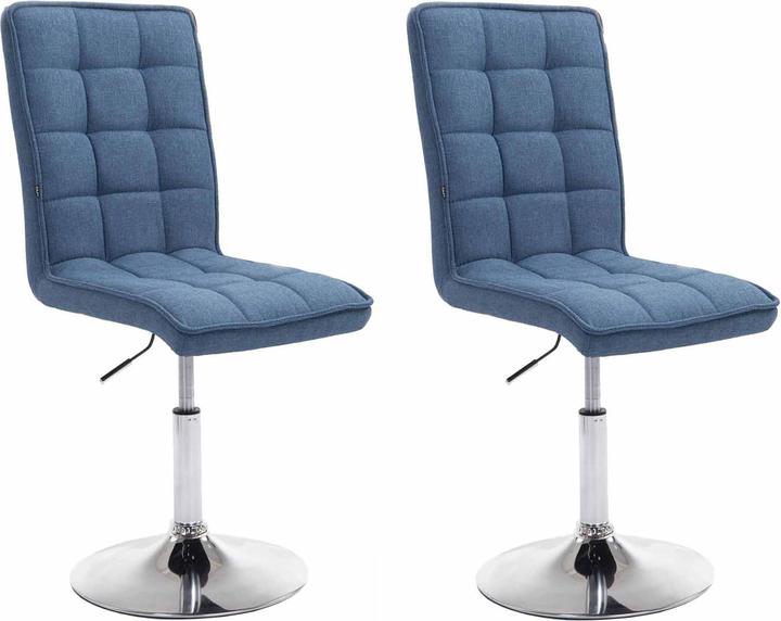 Produktbild Swisshandel24 2er Set Esszimmerstühle Peking V2 Stoff, blau