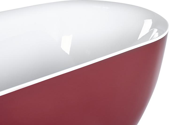 Actual product image Beliani Bathtub freestanding burgundy oval 170 x 80 cm CARRERA (240 l, 80 cm, 170 cm)
