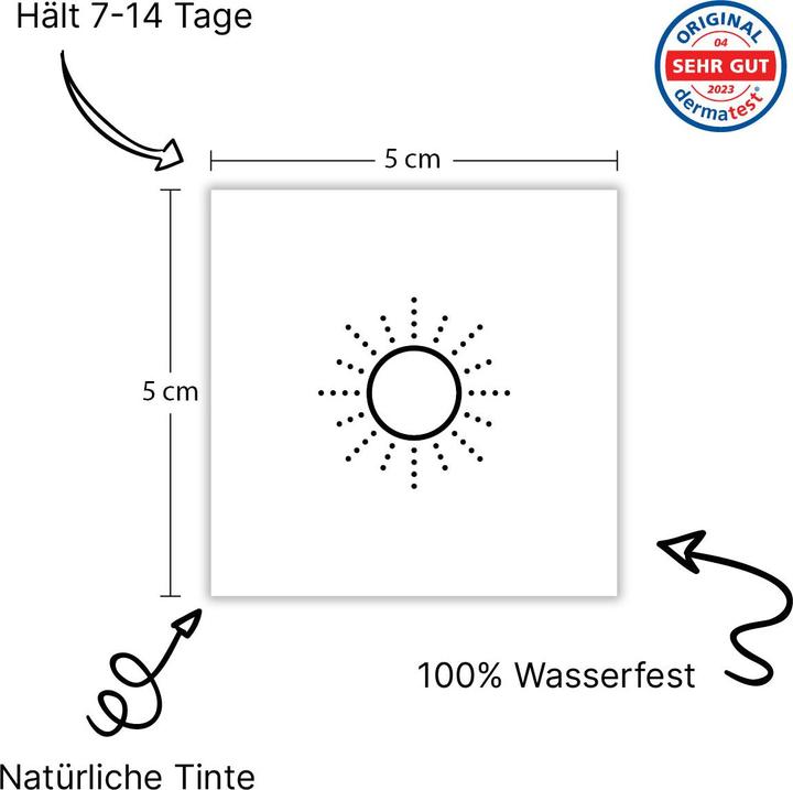 Produktbild minink Temporäres Tattoo: Symmetrische Sonne