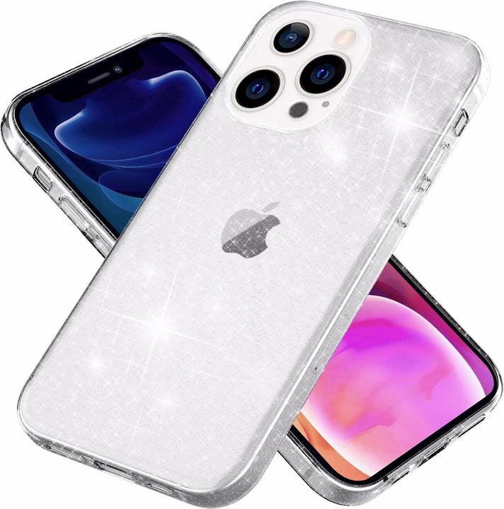 Actual product image Nalia Clear glitter silicone cell phone case (Apple iPhone 13 Pro Max)