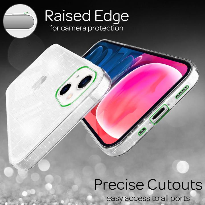 Produktbild Nalia Klare Glitzer Silikon Handyhülle (Apple iPhone 13 mini)