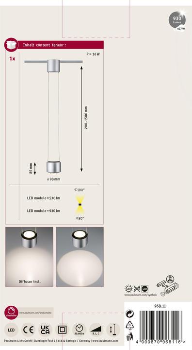 Actual product image Paulmann Aldan lights (930 lm)