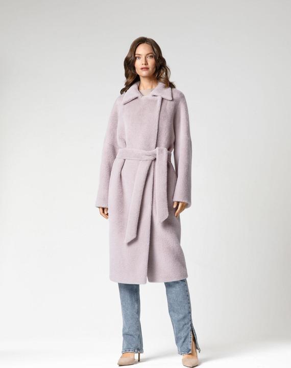 Immagine prodotto Furnari Cappotto in eco-pelliccia liscia con collo risvoltato in tonalità orchidea-ghiaccio (42,44,46,50) (42, 44, 46)