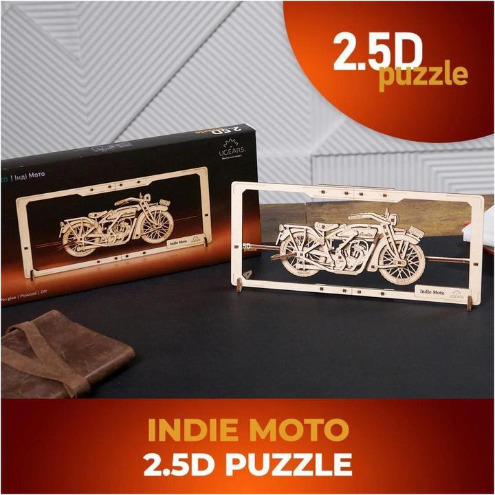Produktbild Ugears 70194 Indie Moto 2.5D Puzzle - Indie Moto 2.5D Puzzle