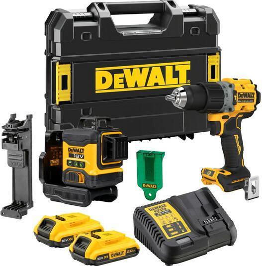 Produktbild DeWalt ZESTAW COMBO 18V DCK2095D2T (DCD805+LASER 3x360 DCLE34031) 2x2,0Ah TSTAK