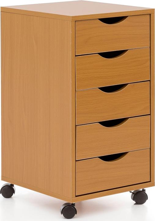 Produktbild FineBuy Rollcontainer Holz furniert Buche