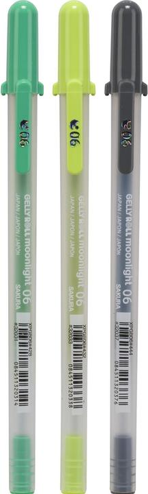 Produktbild Sakura Gel-Tintenroller Gelly Roll Moonlight 06 "Botanical" (Blau, Grün, Schwarz, 3 x)