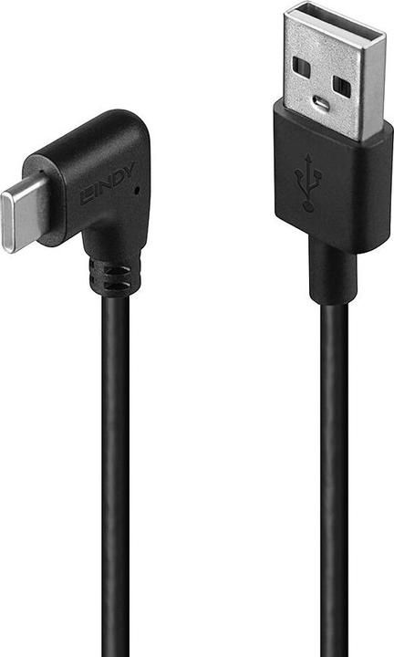 Produktbild Lindy 0,5m USB 2.0 Typ A an C Kabel 90 gewinkelt (0.50 m, USB 2.0)
