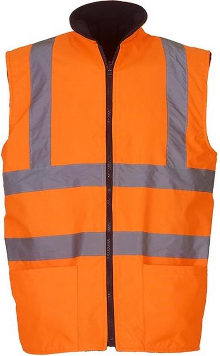 Actual product image Yoko Unisex Adult Hi-Vis Fleece Reversible Body Warmer (XL)