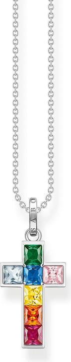 Actual product image Thomas Sabo Chain cross colorful stones silver (925 silver, 40 - 45 cm)