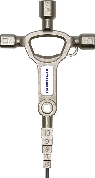 Produktbild Nordwest Handel AG Schaltschrankschlüssel 13 Funktionen integr.Flaschenöffner PROMAT (Elektrischer Korkenzieher)