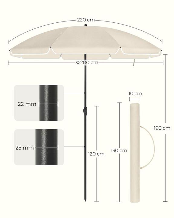 Actual product image Songmics Parasol for the beach (2 m)