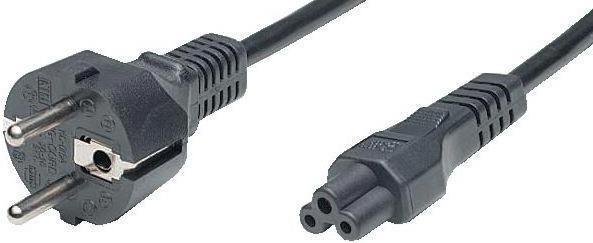 RND Electronics Cavo di alimentazione CA, spina di sicurezza tipo F (CEE 7/7) - IEC 60320 C5, 1,5 m, nero (0.26 m)