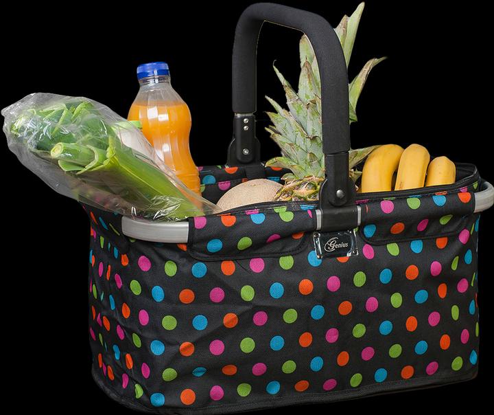 Produktbild Genius Einkaufskorb Falko, schwarz m. bunten Punkten